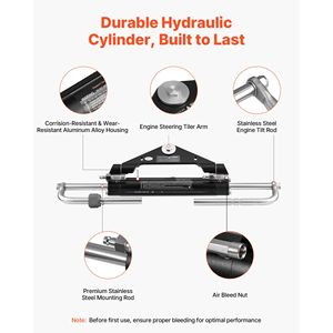 Kit de système de direction hydraulique pour bateau marin 150 CV, neuf, 6,9 MPa/1000 psi, pompe de direction, cylindre de verrouillage bidirectionnel en alliage - Product Image 4
