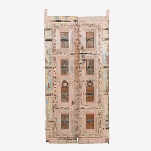 Puerta de Entrada de Madera Tallada a Mano Haswani, Puerta Decorativa Tradicional - Product Image 1