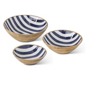 <b>Sticker</b> Enamel Printed Bowl Acacia Wooden Bowl for Serving Delicious Pasta and Dessert Customized Dinnerware Bowls - Product Image 5