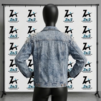 Veste en jean perlée personnalisée de haute qualité pour femme, style vintage, manches longues, décontractée, prix d'usine, manteau en jean perlé