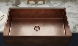 Fregadero de cocina de un solo seno color cobre hecho a mano, directo de fábrica, acero inoxidable 304, bajo encimera, OEM personalizado para proveedores globales - Product Image 4