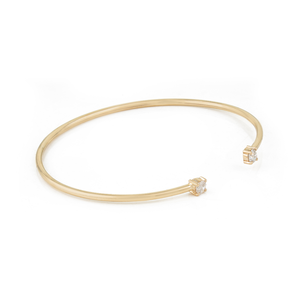 Bracelet ouvert empilable tendance en or jaune véritable 14 carats avec diamant naturel taille brillant rond de 3,5 mm – Bijoux les plus vendus - Product Image 5