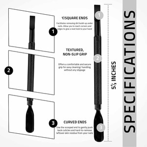 Soft Curve Heavy Duty <b>Nail</b> Cuticle Pusher Tool With Non Slip Handle For Professional <b>Nail</b> Cleaning Services - Product Image 3