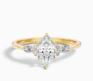 Marquise Cut Moissanite <b>Ring</b> 925 Sterling Silver Yellow Gold Plated Elegant Solitaire Engagement <b>Ring</b> <b>Dainty</b> Wedding Jewelry - Product Image 1