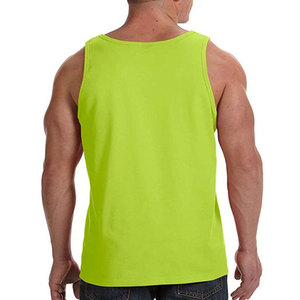 Débardeur côtelé sans manches pour homme, 60 % coton, 40 % polyester, coupe ajustée, col ras du cou, sans étiquette - Product Image 3