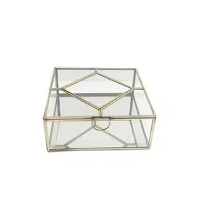 Modern Design Metal & Glass Jewelry <b>Box</b> Stylish <b>Trinket</b> Organizer for Rings Earrings Necklace Bracelet Vanity Display - Product Image 2
