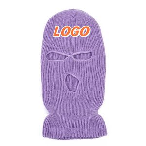 Winter Three 3-Hole for Daily Sports and Daily Use Thermal <b>Full</b> <b>Face</b> <b>Balaclava</b> Windproof Knitted Winter Cap - Product Image 6