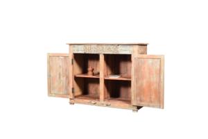 Meilleure Collection : Buffet en Bois Sculpté à la Main, Effet Vieilli, Double Portes, Art Himalayen Antique, Style Traditionnel pour Salon - Product Image 2