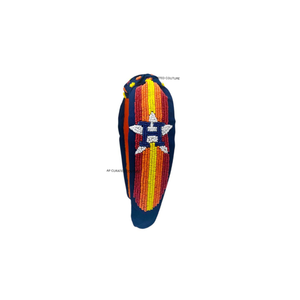 Vente en gros de bandeaux noués faits main avec perles pour les jours de match, designs personnalisés approuvés par le stade, bandeaux perlés personnalisés disponibles - Product Image 1