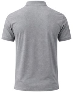 Polo en coton gris clair pour homme avec col demi-zip, coupe ajustée, manches courtes, tenue décontractée d'été, fabricant OEM, approvisionnement en gros - Product Image 2