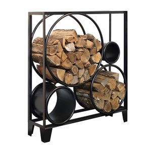 Soporte Redondo para Leños de Leña, Resistente, de Hierro, con Recubrimiento en Polvo, Clásico, para Interiores y Exteriores, Tamaño y Forma Personalizables - Product Image 4