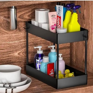 Estante de Especias de Metal Negro de Dos Niveles con Logotipo Personalizado, Diseño Moderno y Sostenible Hecho a Mano para la Encimera de la Cocina - Product Image 4