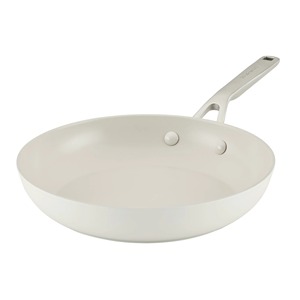 Nonstick Frying <b>Pan</b> Round Aluminum Body Ceramic Coating Stainless Steel Handle For Gas <b>And</b> Induction Cooker Minimalist Design - Product Image 3