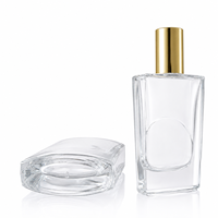 Botol Parfum Spot 50ml, 100ml, Kaca Kosong, Botol Parfum, Persegi, Multi-warna, Opsional dengan Kemasan, Sablon