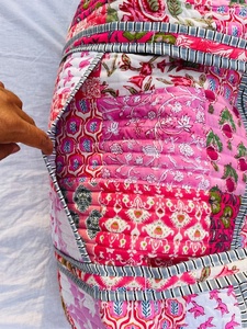 Nueva llegada Boho acolchado bolsa de lona para mujer hecho a mano con bloque de mano personalizado patrón impreso lona algodón mango cuerda viaje - Product Image 2