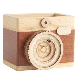 Vintage <b>Camera</b> Desk Wooden Pencil <b>Pen</b> Holder Organizer Accessories for Office Home Decoration - Product Image 5