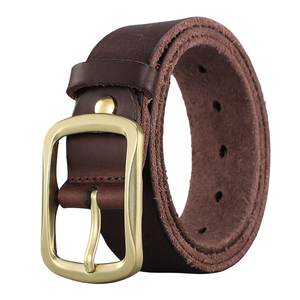 Ceinture en cuir pleine fleur classique pour homme, en cuir de vachette, avec boucle ardillon en alliage, durable et légère, pour jeans, vente en gros d'usine - Product Image 4