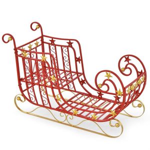 Grande Slitta di Babbo Natale in Metallo per Decorazioni Natalizie e Trasporto Regali - Product Image 4