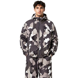 Supplier Custom Grey Camo Windbreaker Tracksuit <b>Men's</b> Lightweight Hooded <b>jacket</b> for <b>men</b> Jogger Set OEM Streetwear Outfit Custom - Product Image 3