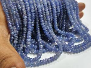 Perles rondes en Tanzanite naturelle 4-5 mm, cristaux lisses et simples, 8 pouces - Product Image 1