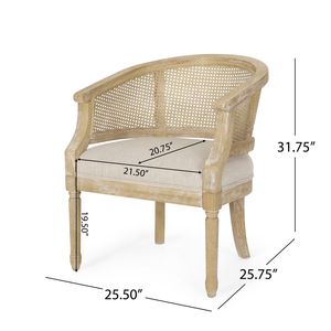 Sedia d'Accento in Legno di Gomma Naturale Beige per Soggiorno - Product Image 4