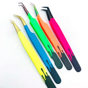 Pince à épiler en acier inoxydable à pointe incurvée, antistatique, durable, avec logo personnalisable, emballage, outils de beauté pour le maquillage et les cheveux - Product Image 4