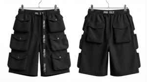 Vente en gros – Pantalon utilitaire d'été 100 % coton, séchage rapide, respirant, tendance, 6 poches, couleur unie, coupe ample, longueur genou - Product Image 2