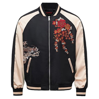 Blouson Bomber Matelassé Style Chinois Skyler pour Homme, Noir, Imperméable, Col Marin, Fermeture Éclair, Idéal pour l'Automne