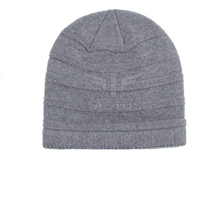 Gorro de Punto Acrílico 100% Jacquard Gris, Gorro de Invierno Holgado, Ajustable, Unisex, Casual, para Exteriores - Product Image 6