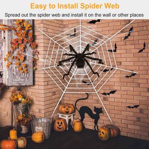 1 pezzo decorazioni per esterni di Halloween 49 pollici 126 pollici Mega tarantola ragnatela raccapricciante decorazioni gonfiabili pelose cortile feste - Product Image 4