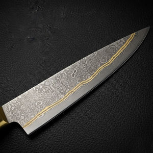 มีดเชฟอเนกประสงค์ลายดามัสกัสทองแดงคุณภาพสูง ดีไซน์สมดุล เหมาะสำหรับอุปกรณ์ครัวแคมป์ปิ้ง - Product Image 4