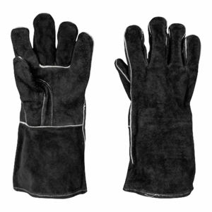 High Quality Workwear Split Leather <b>Gloves</b> Comfortable <b>Knitted</b> Structure Excellent Hand Protection for Welding BBQ - Product Image 2