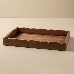 FAIZA CRAFT Modern Rectangular Wooden Serving <b>Tray</b> with Metal Handle for Wedding Occasions Breakfast/Lunch/<b>Dinner</b> Platter India - Product Image 4