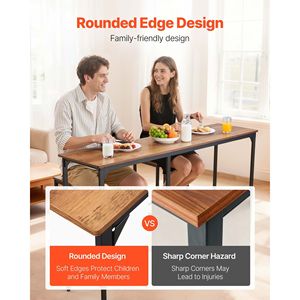 Mesa de Bar para el Hogar, Mesa de Comedor de 53 Pulgadas de Alto con Borde Redondeado, Rectangular, para Cocina y Balcón - Product Image 6
