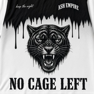ASH EMPIRE เสื้อยืดแขนสั้นพิมพ์ลายเสือดำสีขาวขนาดใหญ่สำหรับผู้ชายสตรีทแวร์เสื้อเจอร์ซีย์คอกลมระบายอากาศได้ดี - Product Image 3
