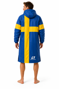 Chaqueta Parka Personalizada con la Bandera de Suecia, Impermeable, Cortavientos, Forrada de Forro Polar, con Capucha, Abrigo Largo para Natación, Surf y Deportes al Aire Libre - Product Image 4