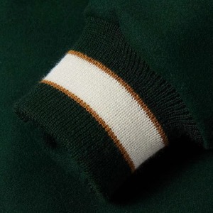 Veste de sport verte pour homme, col rabattu, fermeture à boutons, style preppy, vêtement d'automne, coupe classique, en coton - Product Image 5