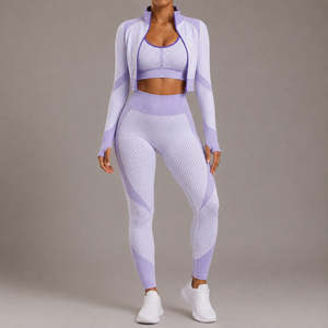 Ensemble de sport pour femme avec logo personnalisé, taille élastique, haute qualité, pour la gym, le fitness et le yoga (leggings et soutien-gorge) - Product Image 6