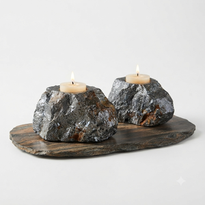 Crystal Stone Hematite <b>Carved</b> Handmade Natural Stone <b>Candle</b> Holder Gemstone Agate Healing Wholesaler - Product Image 4