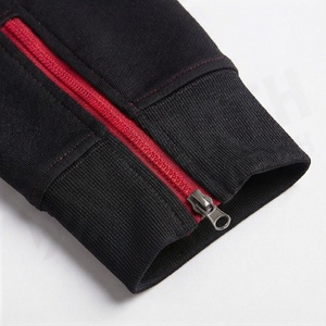 Men's Red Black <b>Tracksuit</b> Full Zip Sporty <b>Velour</b> Sweatshirt Pants Set Breathable Polyester Autumn Wear - Product Image 6