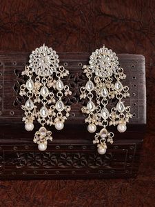 Ethnic Handmade Alloy Jhumka Earrings with Colorful Beads and Rhinestones for Wedding India RETAIL <b>BEES</b> TRADING CO - Product Image 4