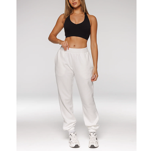 Men's <b>White</b> Elastic Waist Sweatpants With Side Pockets Casual <b>Jogger</b> Pants Breathable Knitted Fabric Autumn Wear - Product Image 4