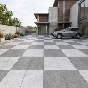Baldosas de Cerámica Mate Antideslizantes para Exteriores de 400x400mm y 12mm de Grosor, Color Gris Modena Plateado, para Estacionamiento/Acera - Product Image 6