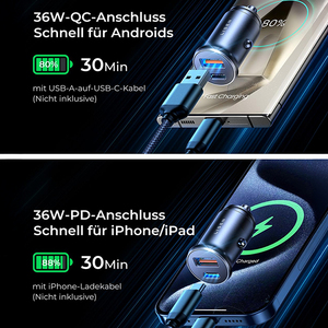 Sạc ô tô hợp kim LISEN 54W, sạc siêu nhanh 35 phút, hai cổng USB C, bộ chuyển đổi tẩu thuốc 12V cho <span class=keywords><strong>iPhone</strong></span> 16e 15 14 13 Pro Max Samsung - Product Image 3