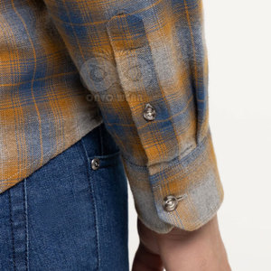 Chemise en flanelle classique pour homme, en mélange de coton doux, à carreaux, boutonnée, coupe classique, avec deux poches poitrine, fournisseur de choix. - Product Image 6