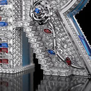 Compre un colgante de diamante moissanita certificado por GRA, estilo hip hop, en plata de ley 925, estilo rapero, en línea en India. - Product Image 4