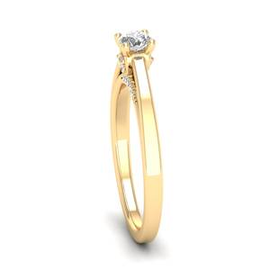 Anillos de Compromiso REYES de Alta Calidad en Oro Sólido de 14K con Diamante de Corte Redondo de 0.35Ct para Mujer, Joyería Brillante con Certificación IGI - Product Image 3