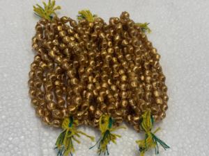 Perles en verre dorées de 8 mm de qualité supérieure avec motif coquillage côtelé pour la fabrication de bijoux, les fournitures d'artisanat, l'embellissement et la vente en gros - Product Image 4
