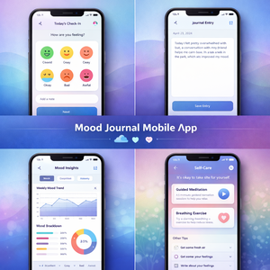 Application mobile professionnelle de journal d'humeur avec analyse des émotions, enregistrements quotidiens et service de développement d'applications Android et iOS - Product Image 1