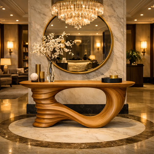 Luxali Modern Contemporary Hotel <b>Console</b> <b>Table</b> Saman Wood Handcraft High-Class Furniture <b>for</b> <b>Entry</b> and Villa - Product Image 5